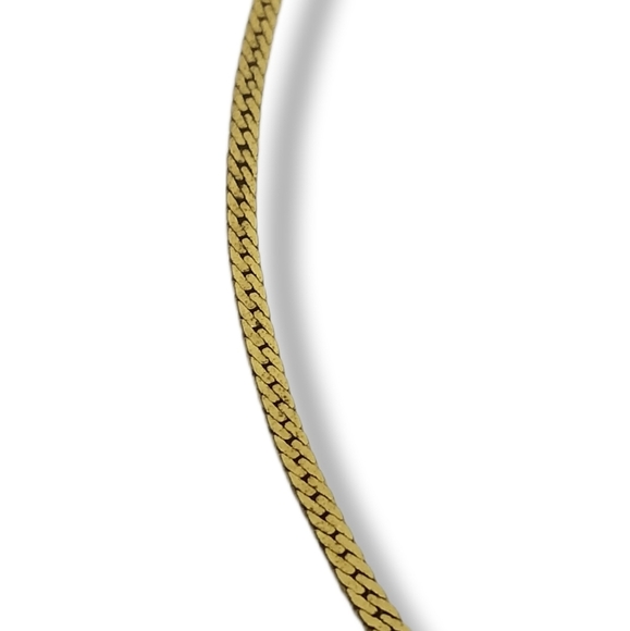 CROWN TRIFARI 1960S GOLDPLATED HERRINGBONE CHAIN NECKLACE - Picture 5 of 7